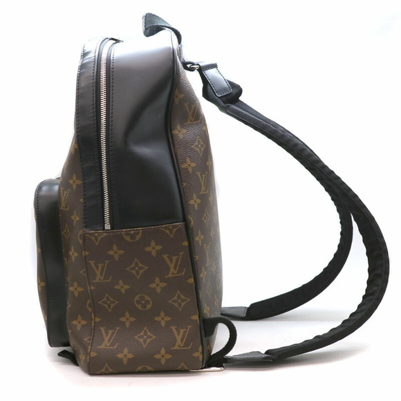 Louis Vuitton Josh Monogram Backpack Black Leather Macassar Brown - Picture 3 of 6